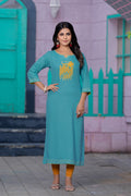 Luxurious Comfort The Sky Heavy Rayon straight Kurti-PALAK39