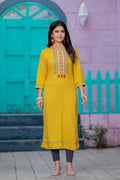 Luxurious Comfort The Blue Heavy Rayon straight Kurti-PALAK39