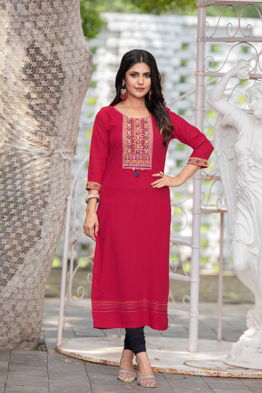 Luxurious Comfort The Blue Heavy Rayon straight Kurti-PALAK39