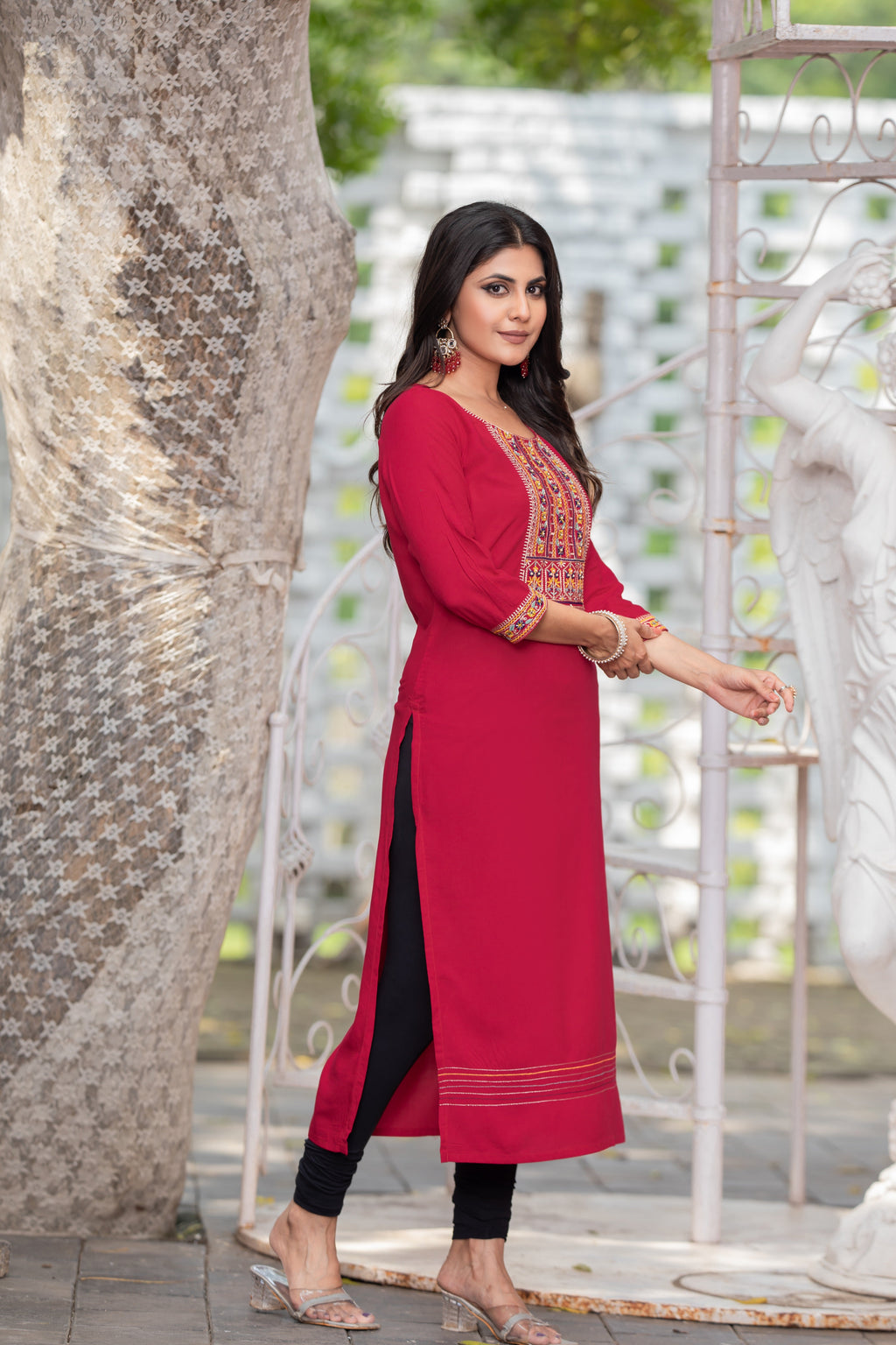 Luxurious Comfort The Blue Heavy Rayon straight Kurti-PALAK39