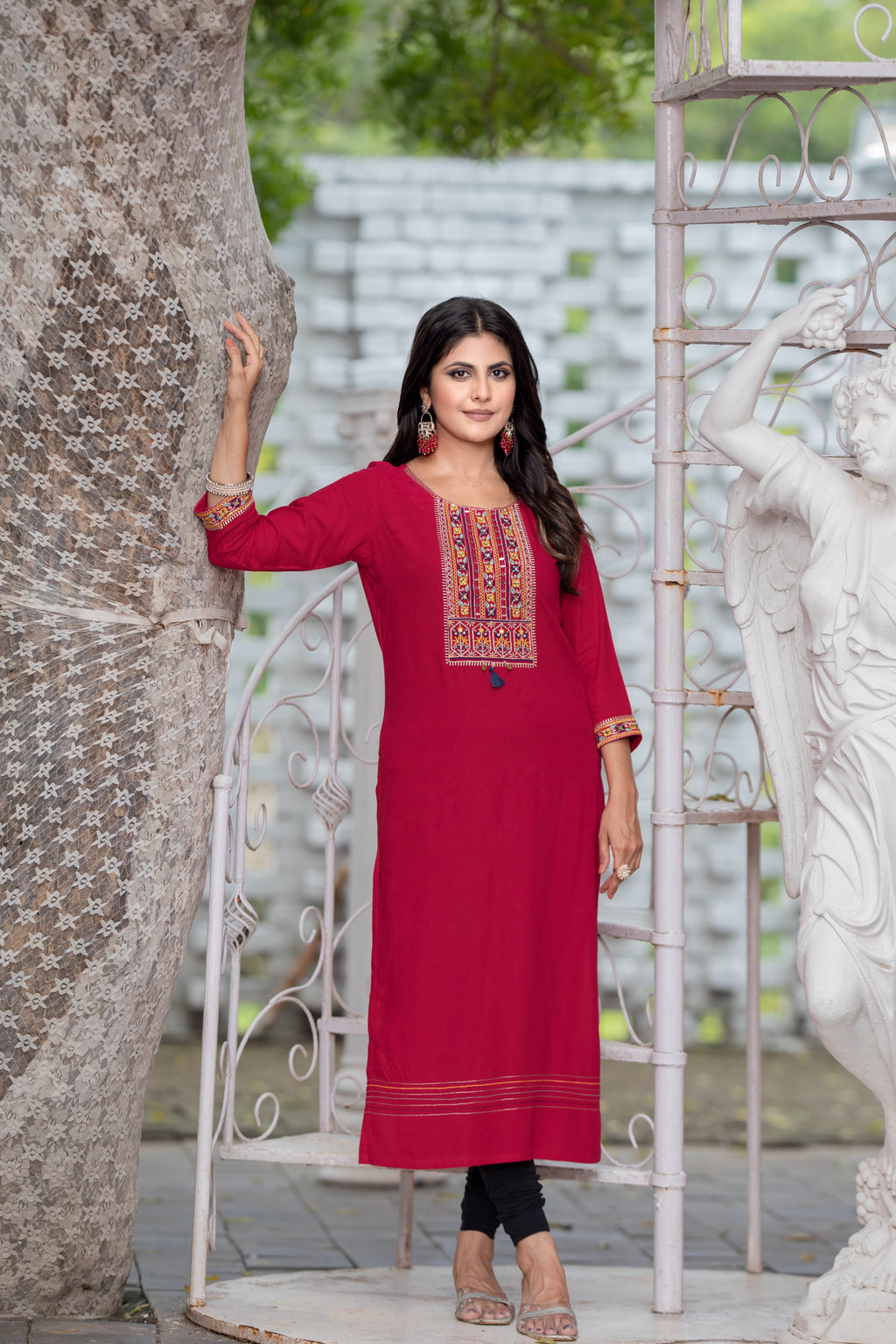 Luxurious Comfort The Blue Heavy Rayon straight Kurti-PALAK39