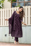 Women Printed Regular Sequinned Kurti with Trousers & With Dupatta-TYOHAR