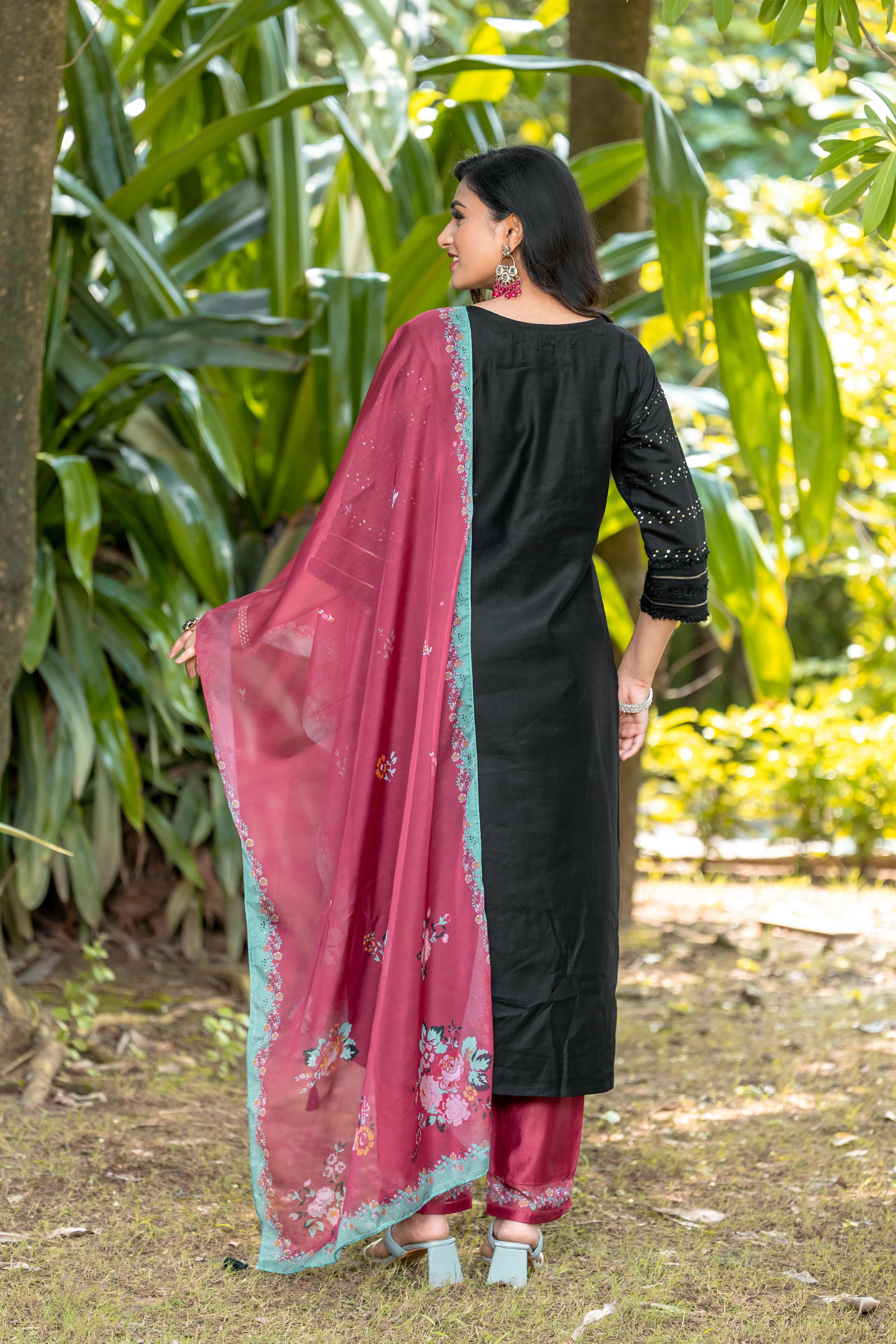 WOMEN STRAIGHT KURTA SET WITH DUPATTA-WG/1006