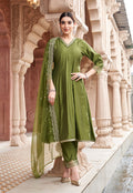 Women Floral Embroidered Kurta with Trousers & Dupatta-MIRZA