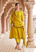 Women Floral Embroidered Kurta with Trousers & Dupatta-MIRZA